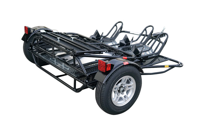 Trinity MT3 3 Rail Motorcycle Trailer right angled view