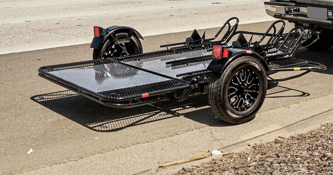 Trinity MT3 3 Rail Motorcycle Trailer side view