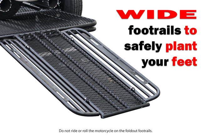 Wide footrails to safely plant your feet