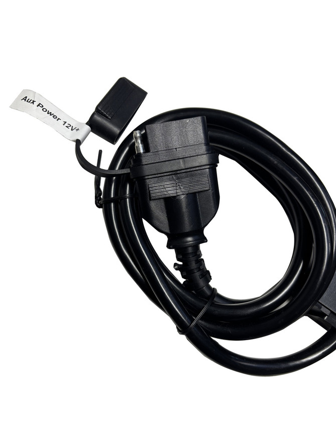 Coiled battery power lead with inline fuse holder and ring terminal for Can-Am Spyder trailer wiring.