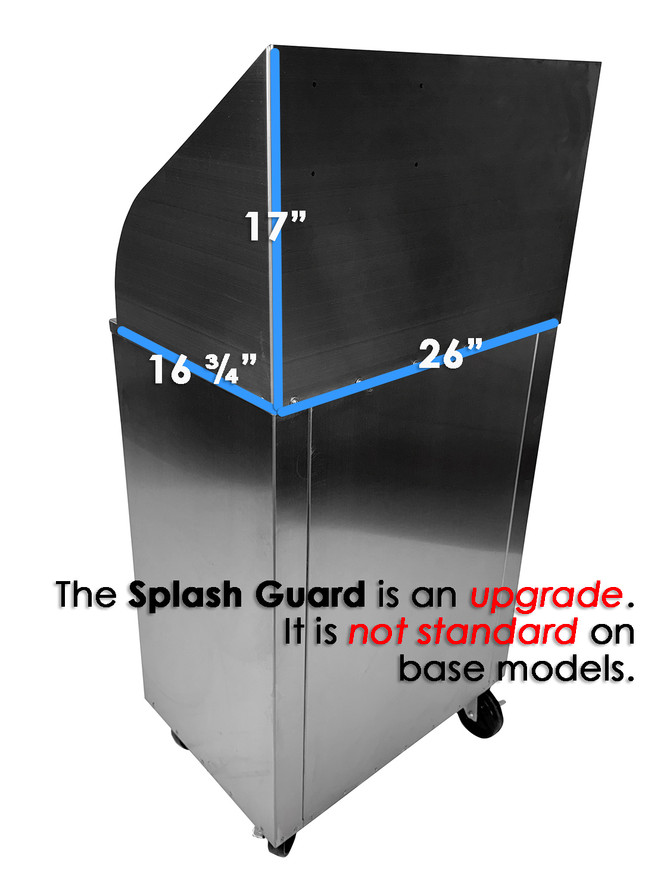 Pinnacle Stainless Steel Warewashing Station with splash guard  side angled view 