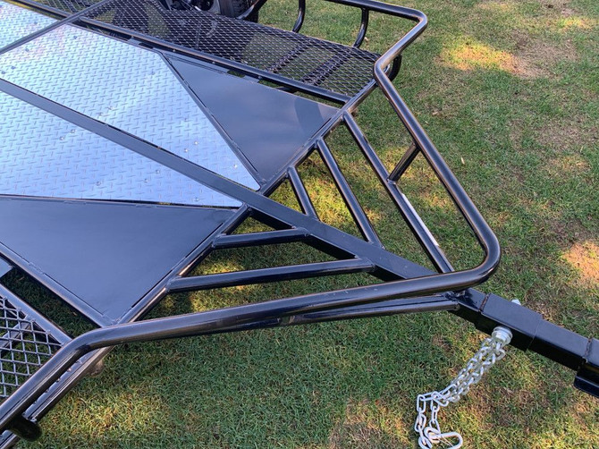 Trike and Spyder trailer with loading ramps extended