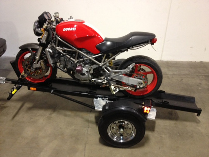 Ace Running Boards hauling Ducati motorcycle side