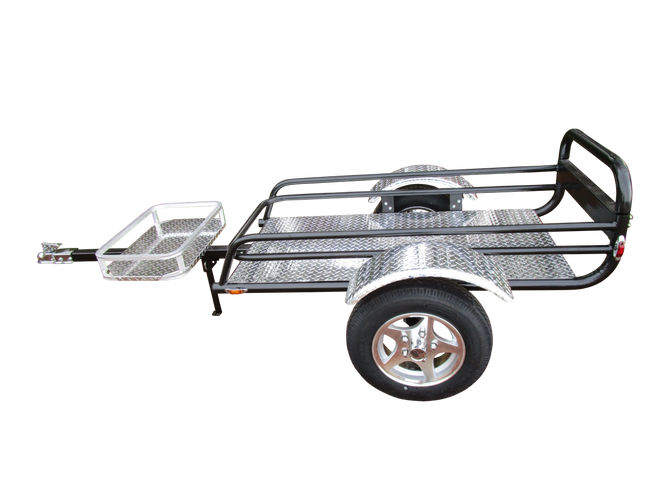 Rally Wagon Motorcycle Trailer Back View With Wheel