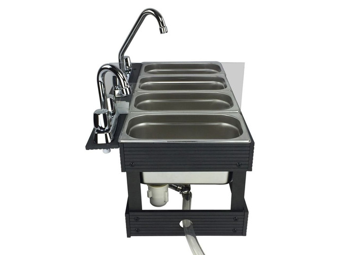 Portable Sink Mobile Concession, 4 Compartment Sink, Table Top Sink