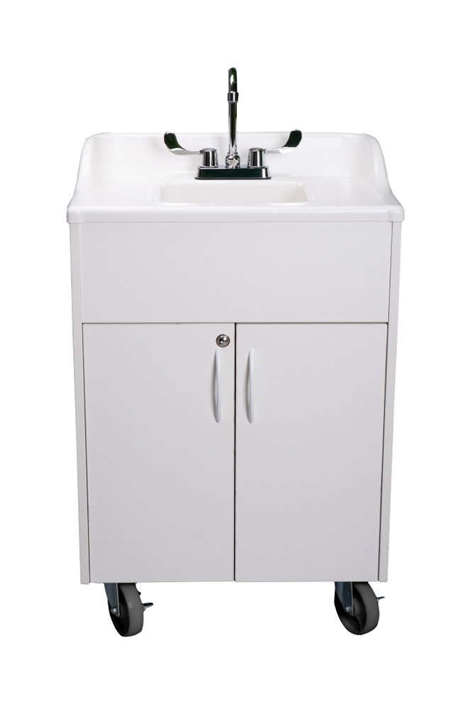 White Cabinet with White Top Front View