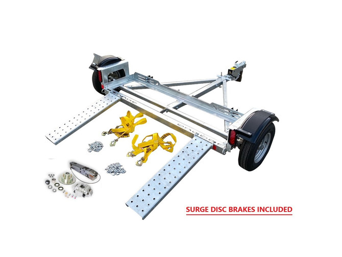 Galvanized EZ Haul Car Tow Dolly with spare parts