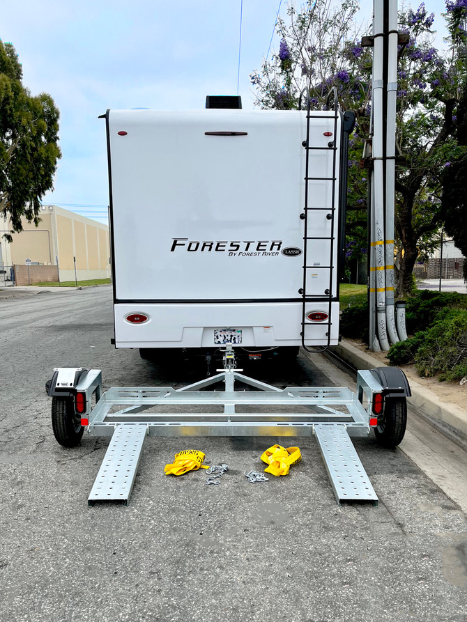 Galvanized EZ Haul Car Tow Dolly with front view