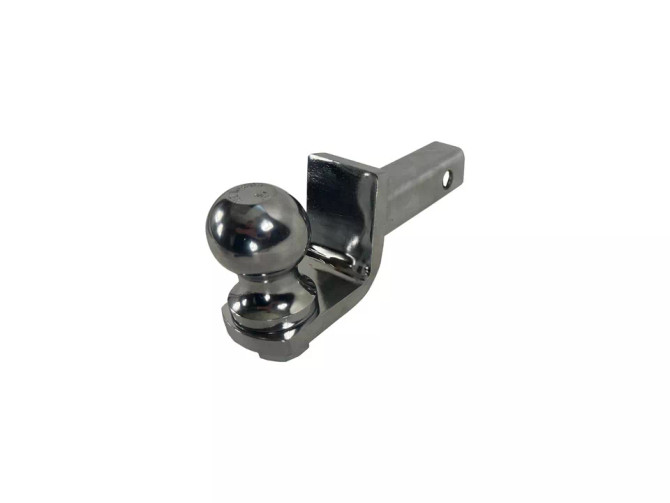 Close-up of hitch ball and mount on Harley Softail trailer hitch