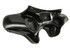 Inner shell of a black Batwing Fairing with pre-molded speaker holes for 1993-2005 Harley Dyna Wide Glide motorcycles.