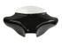 Front exterior view of a glossy black Batwing Fairing for 1993-2005 Harley Dyna Wide Glide, featuring a clear curved windshield attached to the top.