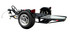 Alpha Sport Stand-Up Motorcycle Trailer with full-length ramp and mesh platform for easy loading.