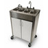Stainless Steel Concession Sinks - 4 Compartment Portable Sink with Hot Water & Cold Water - Portable Concession Sink for Food Trucks, Concession Stands or Commercial Use (Sink with Casters)