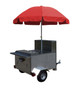 Cash Calf hot dog cart side view with red umbrella