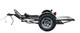 Alpha Sport motorcycle trailer with loaded bike and front wheel chock