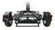 Motorcycle on Alpha Sport trailer with wheel chock and ramp for secure transport.