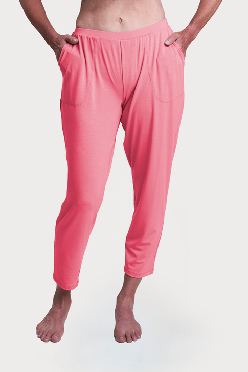 Ankle Length Cropped Pants - Pink