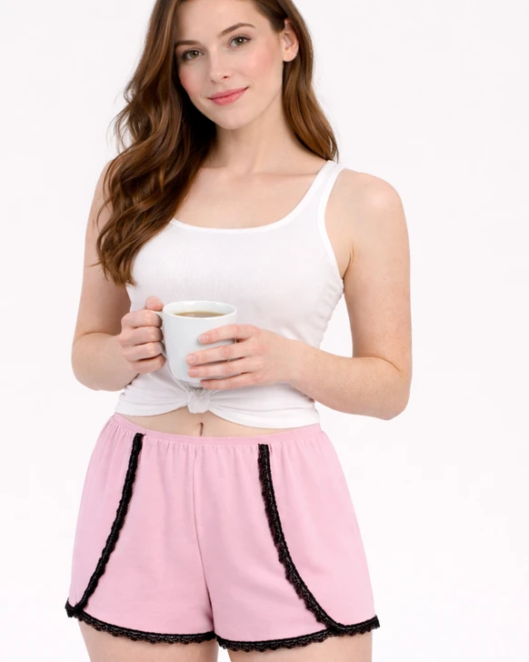 Lace Trim Tulip Shorts