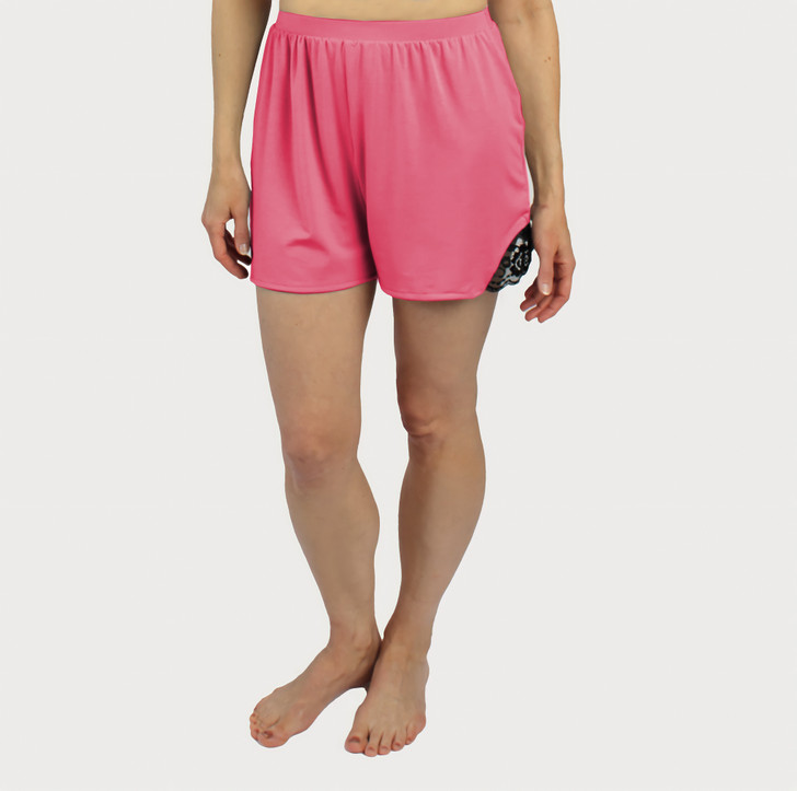 Lace Accent Shorts - Pink
