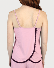 Lace Trim Tulip Back Cami - Pink