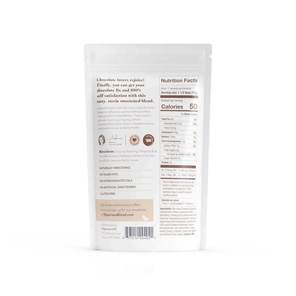 Zero Sugar Dark Cocoa Drink Mix - Wholesale