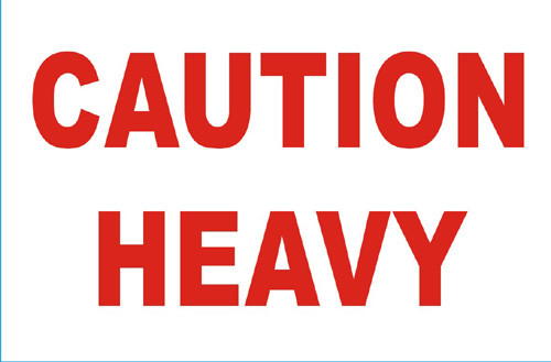 2 x 3" Shipping Labels - "Caution Heavy"