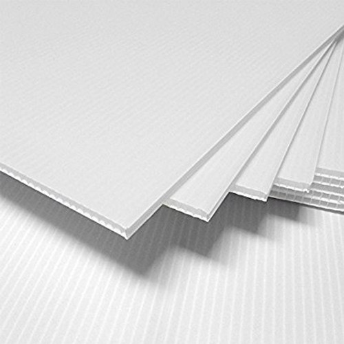 4mm Corrugated plastic sheets: 24 X 24 : 100% Virgin White Pad : Single pc