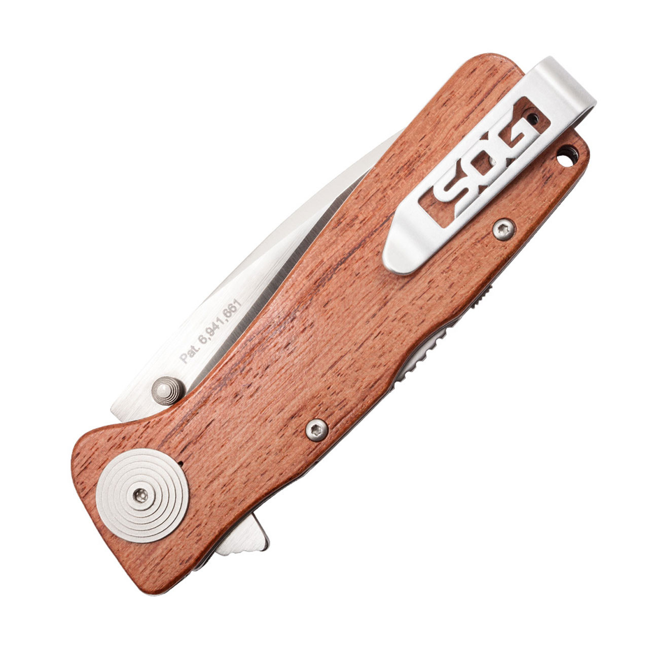 Twitch XL - Drop Point, Satin, Wood Handle