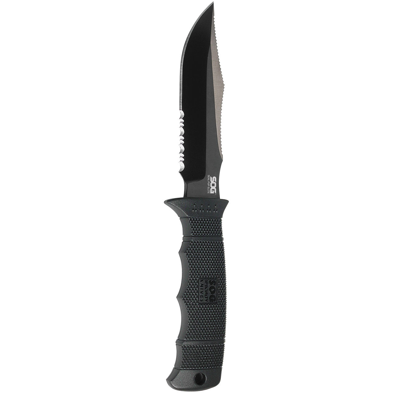 SEAL Pup Elite Black, Serrated - Hard Nylon Sheath - SOG Specialty Knives &  Tools