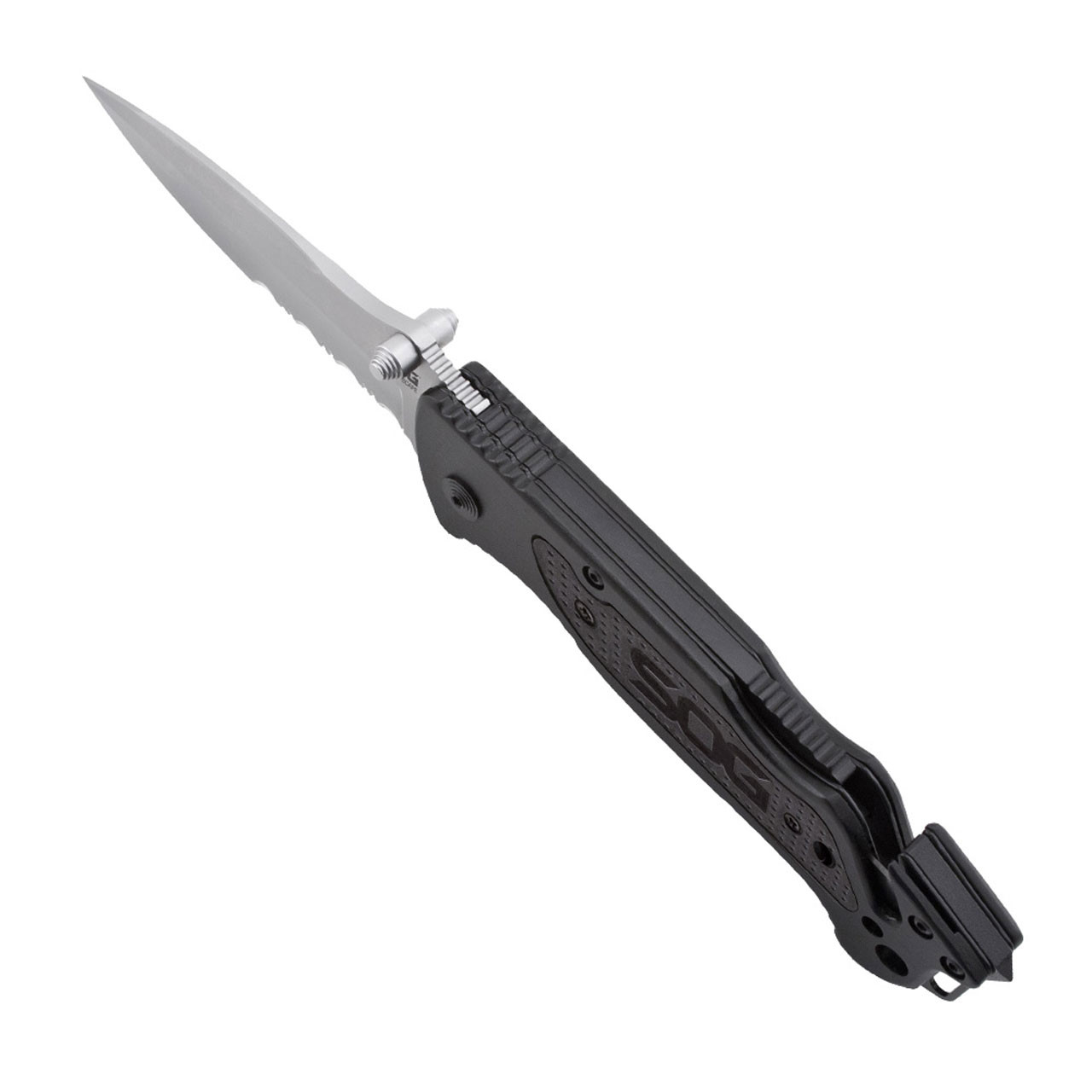 Escape - Clip Point, Satin, Serrated