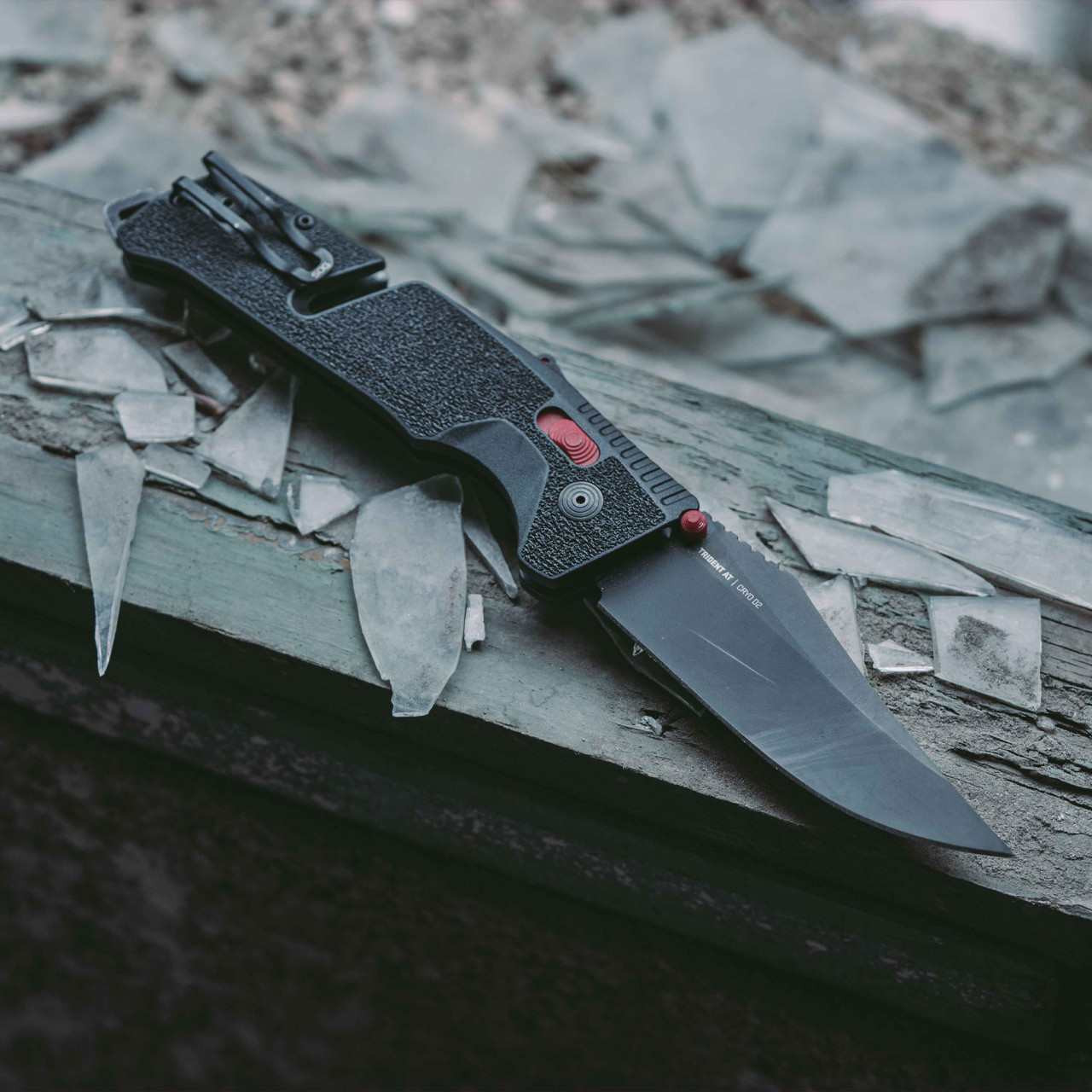 Trident AT - Black & Red | Professional Use Assisted Opening Knife