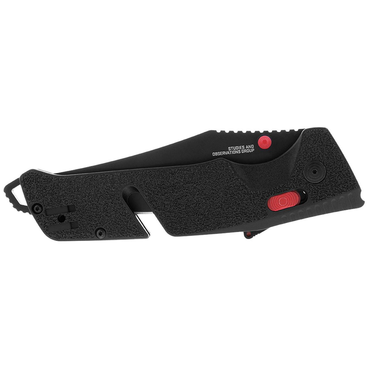 Trident AT - Black & Red, Partially Serrated