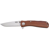 Twitch II - Drop Point, Satin, Wood Handle