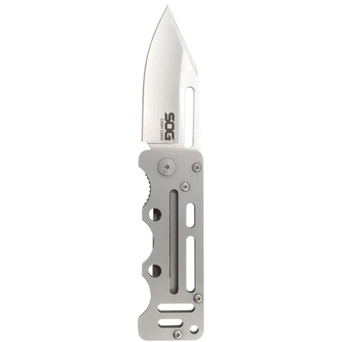 SOG KeyTron Keychain Folding Knife 1.8 Satin Plain Blade, Stainless -  KT1001-CP 