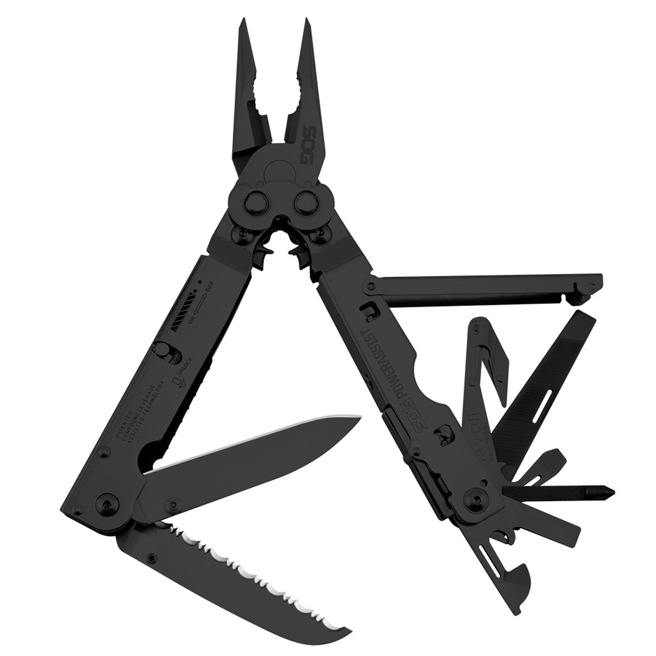 【特価セール】SOG PowerAssist B66-N with ナイロンシー PowerAssist - Black, Nylon Pouch | Professional Multi-Tool