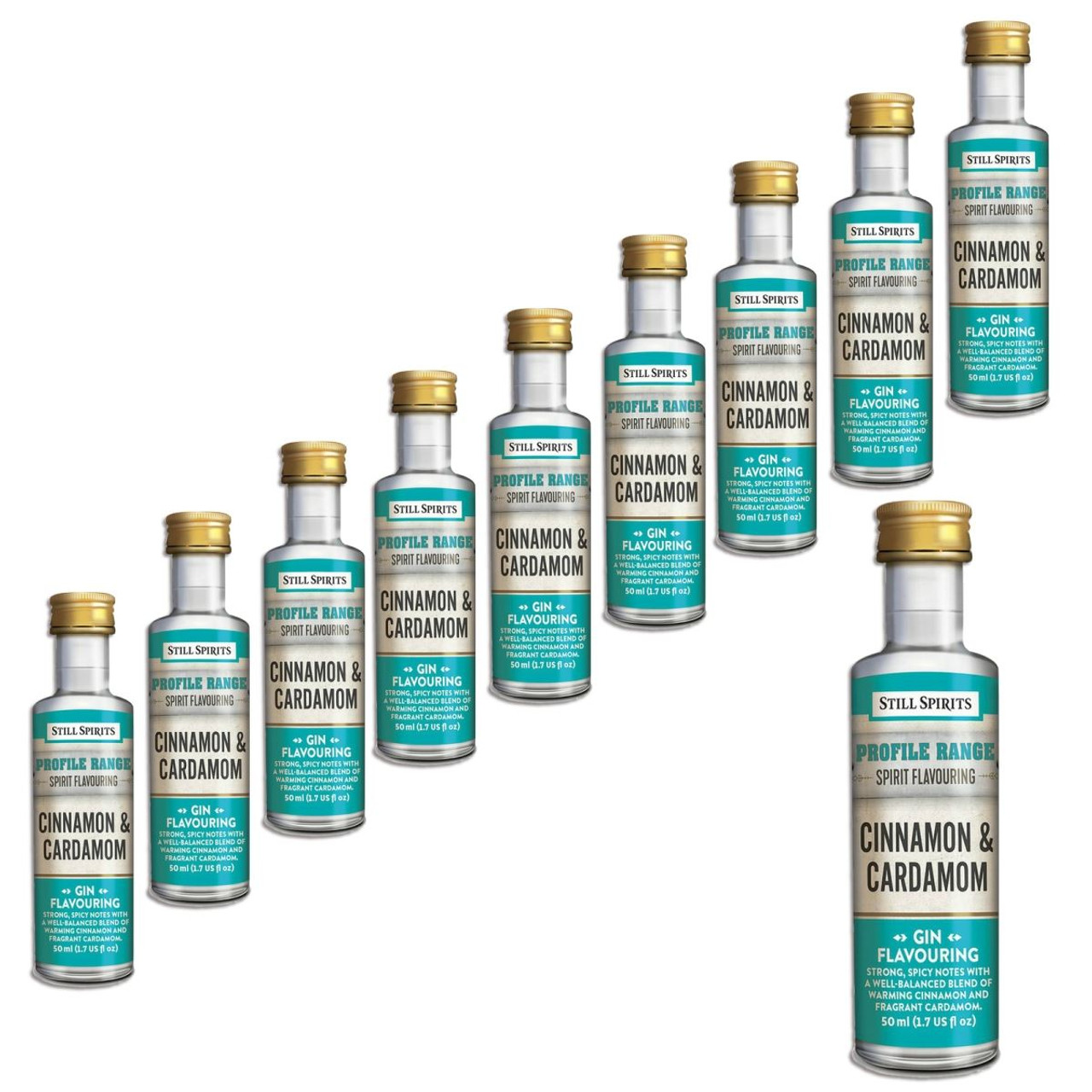 10x Still Spirits Cinnamon and Cardamom Gin Profile 50ml Flavouring Notes BBE 06/2023