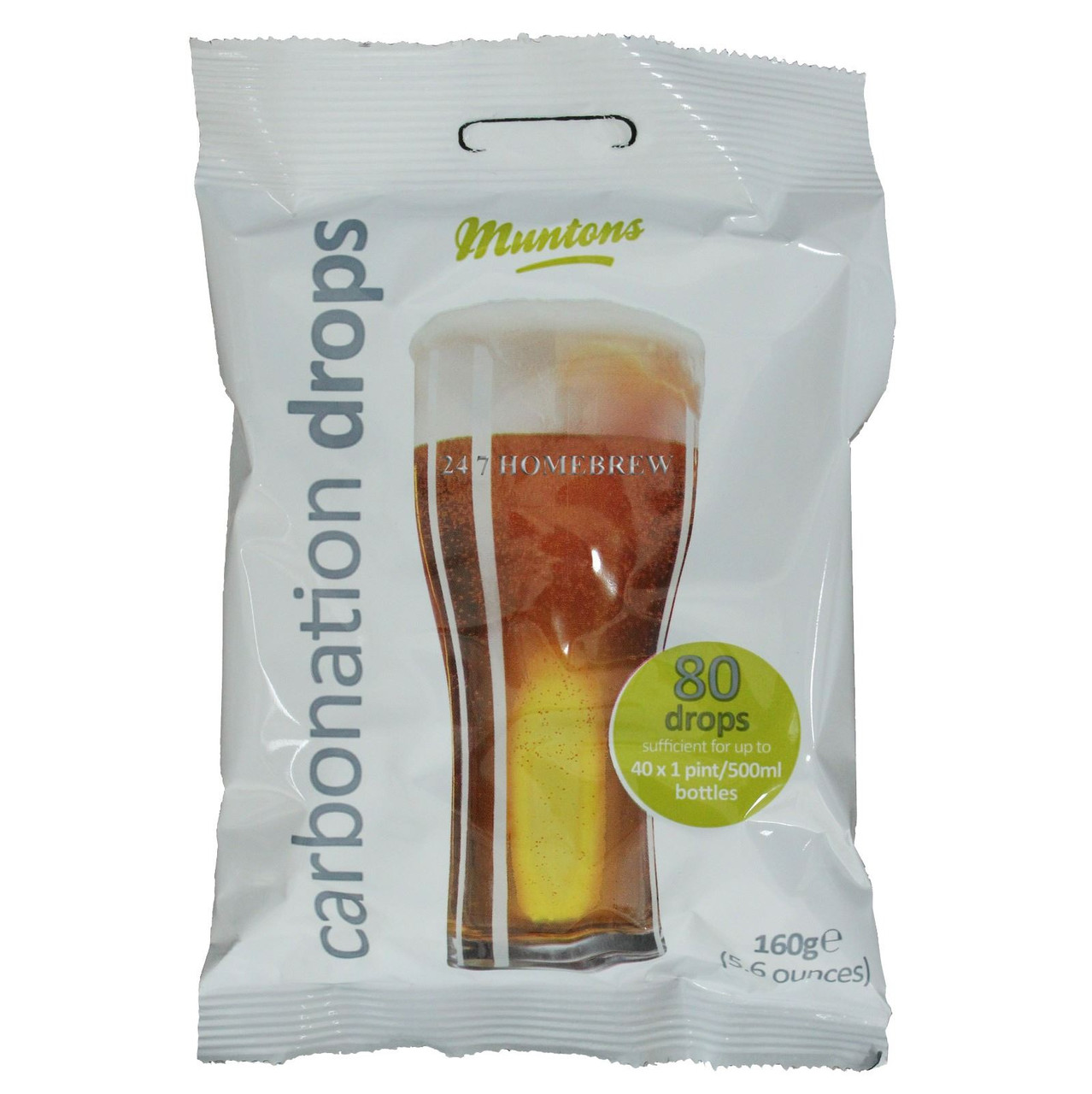 Muntons Carbonation Drops 80 160g Sugar Tablets for priming beer & cider bottles