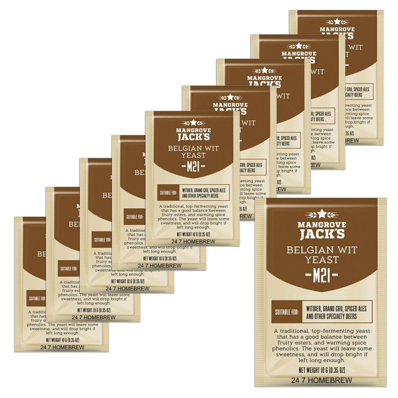 10x Mangrove Jack's Craft Series Yeast M21 Belgian Wit (10g) BBE 08-2023