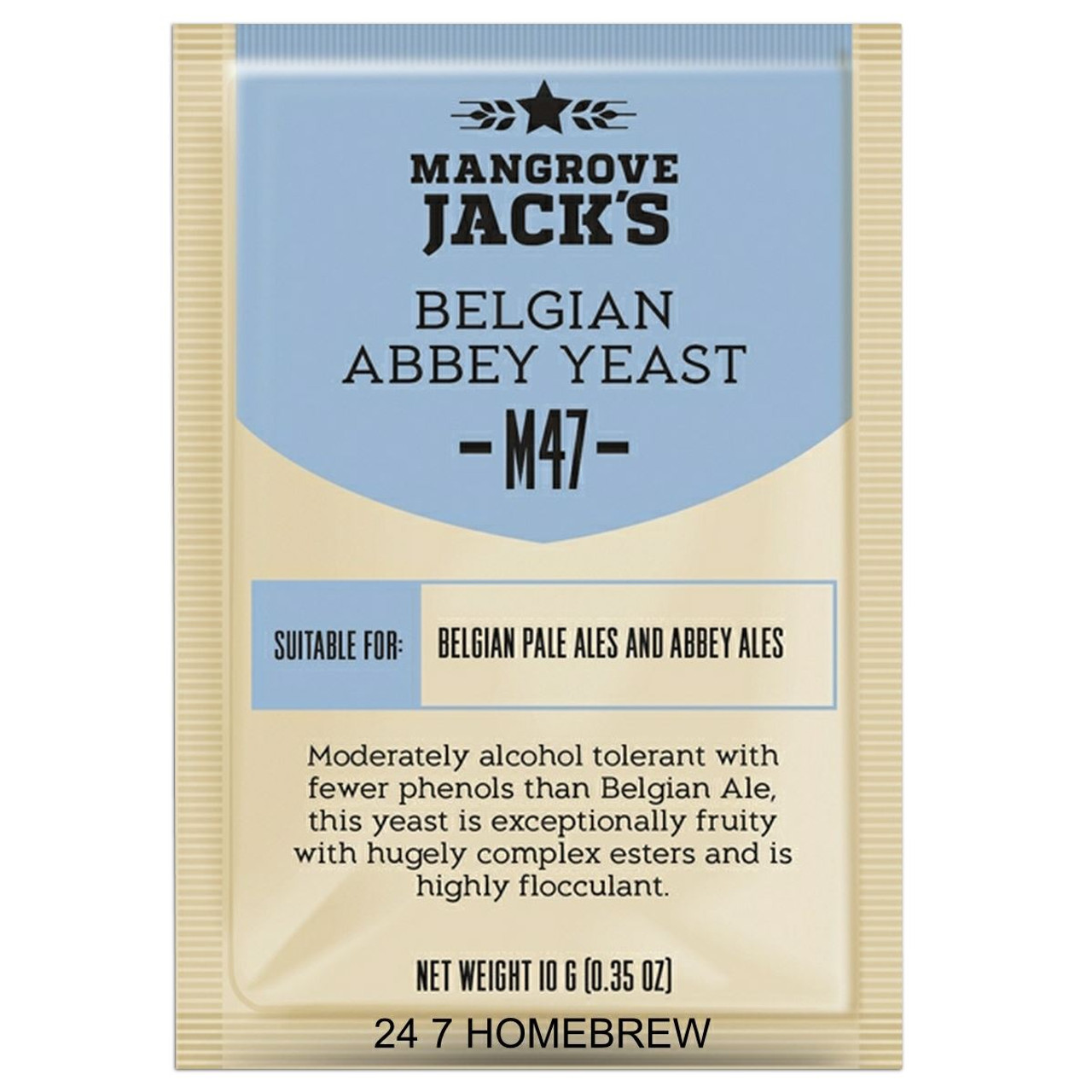 10x Mangrove Jack’s Craft Series Yeast M47 Belgian Abbey (10g) BBE 08/2023