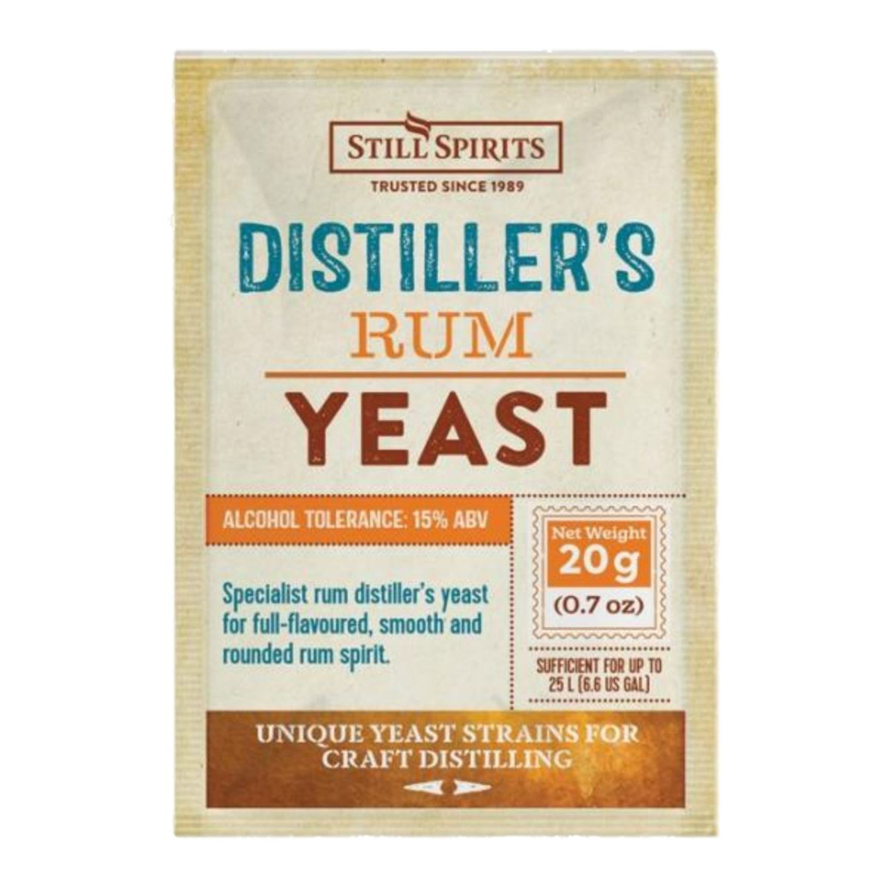 Still Spirits Distillers Rum Yeast 20g for 25L 15% ABV BBE 11/2024