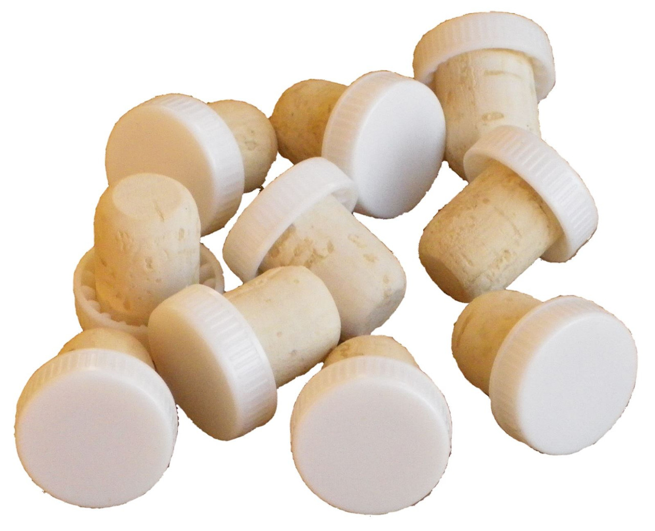Plastic Top Corks 10pk WHITE