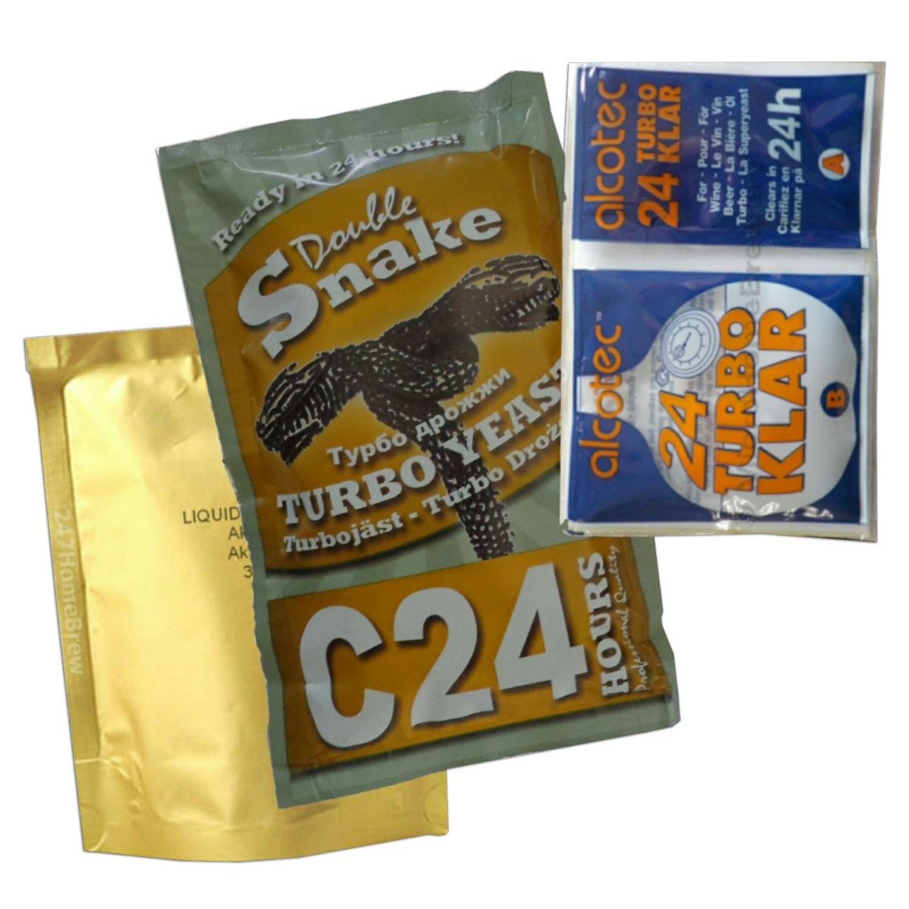 Double Snake C24 Turbo Yeast, TurboKlar & Liquid Carbon