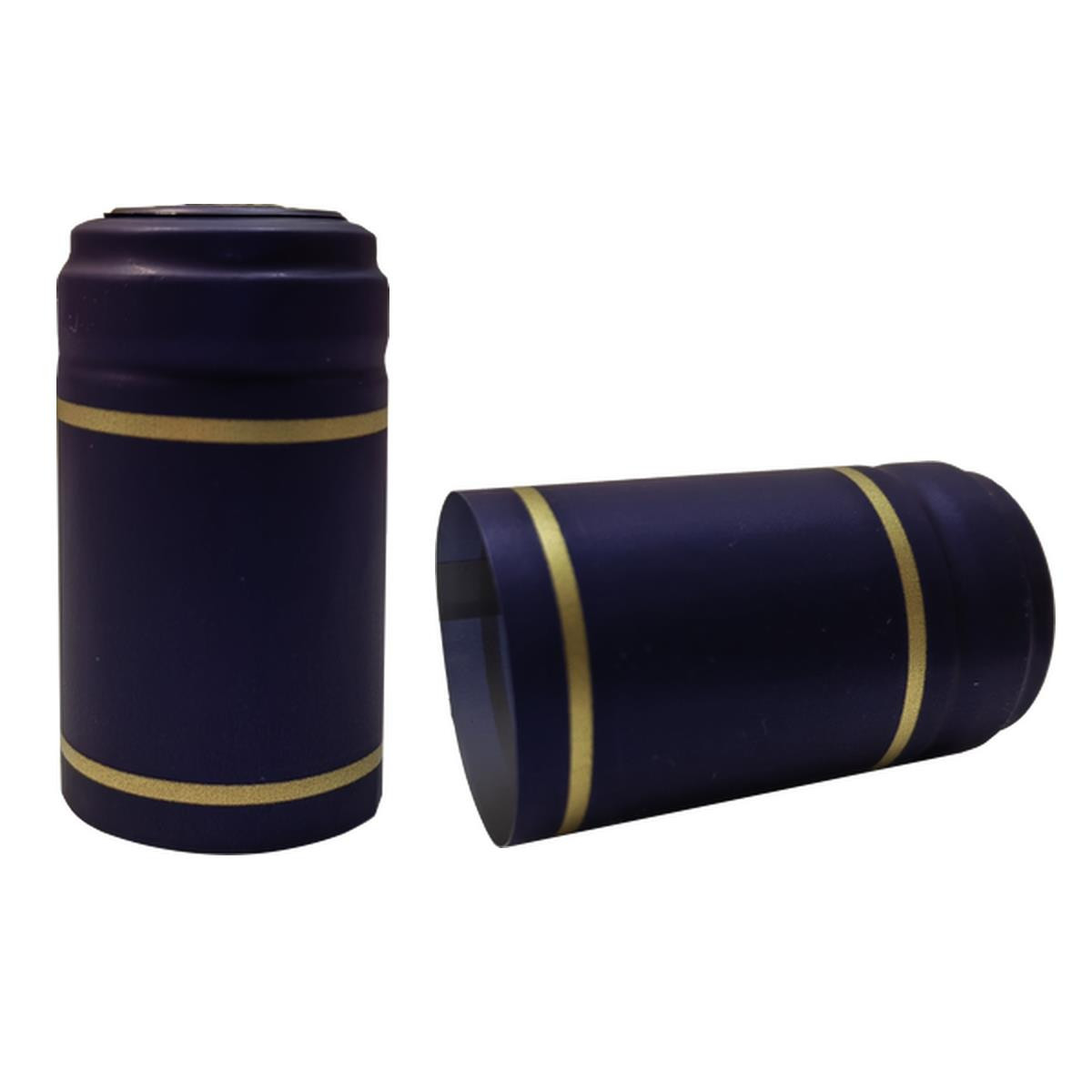Wine Bottle Heat Shrinks Dark Blue/Gold 30 Pack