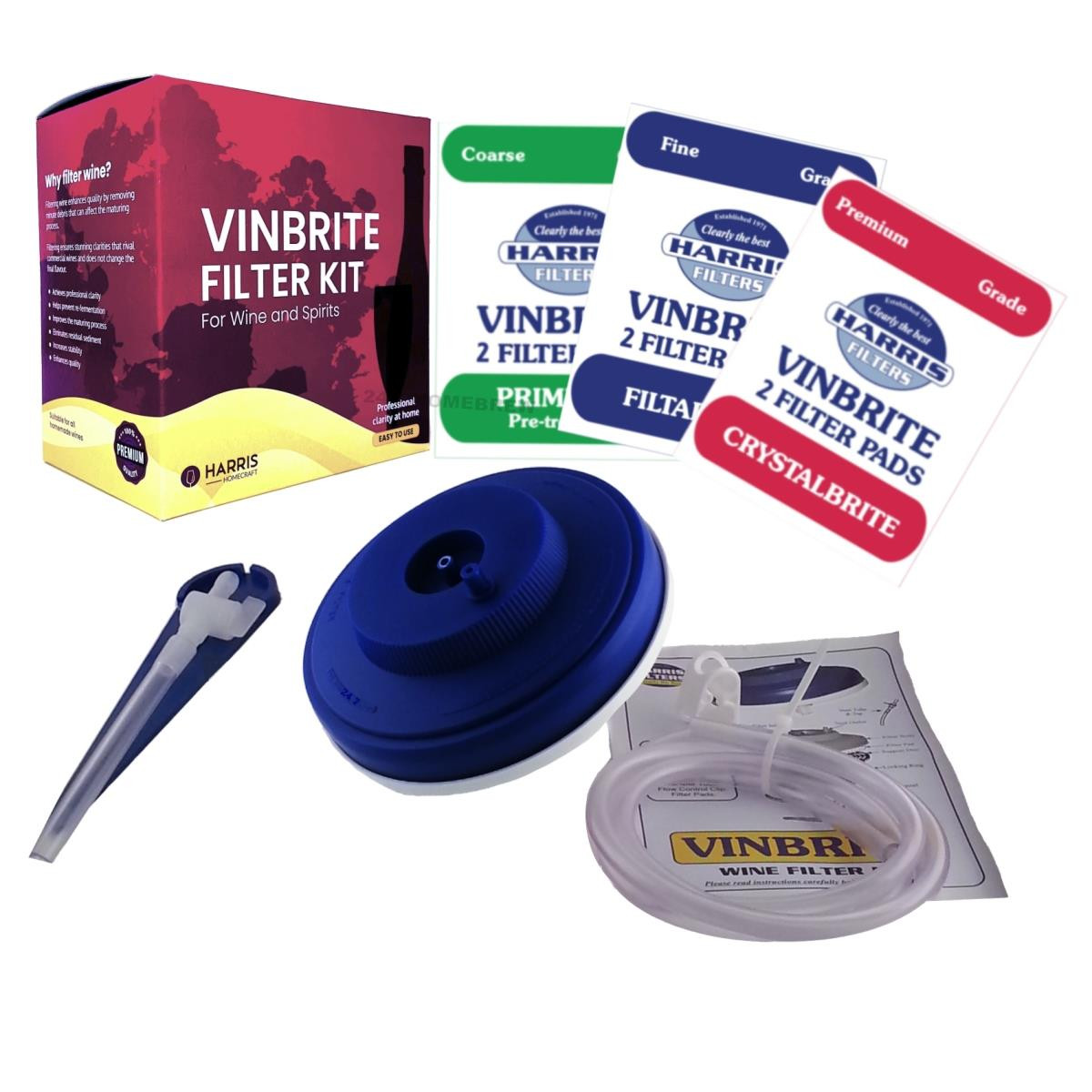 Wine Filter Harris Filters Vinbrite Mk3 Complete Kit incl. Pads & New