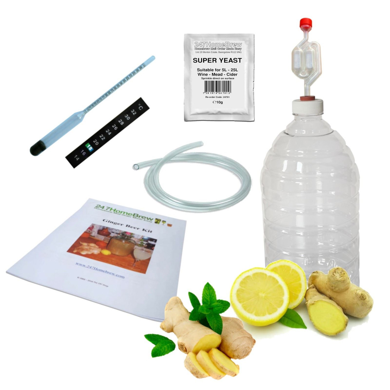 Ginger Beer Making Kit Full Starter 5L PET Demijohn Plus Mead & Cider