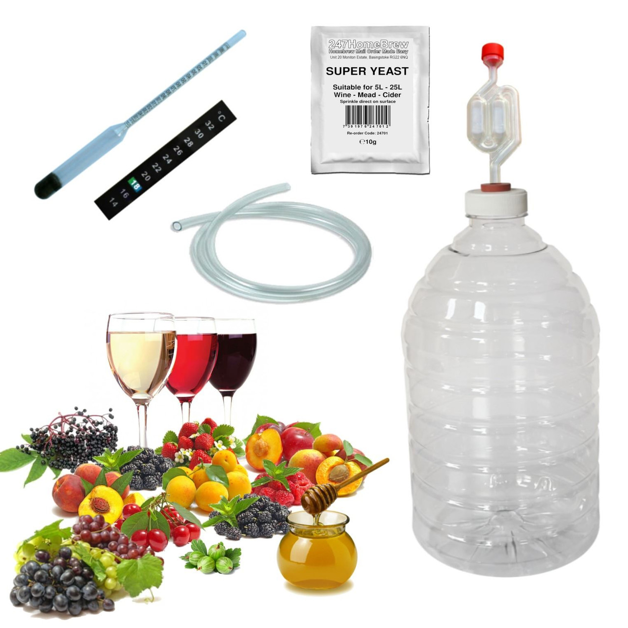 Mead Making Kit Full Starter Homebrew Glass Demijohn Plus Cider & Ginger  Beer