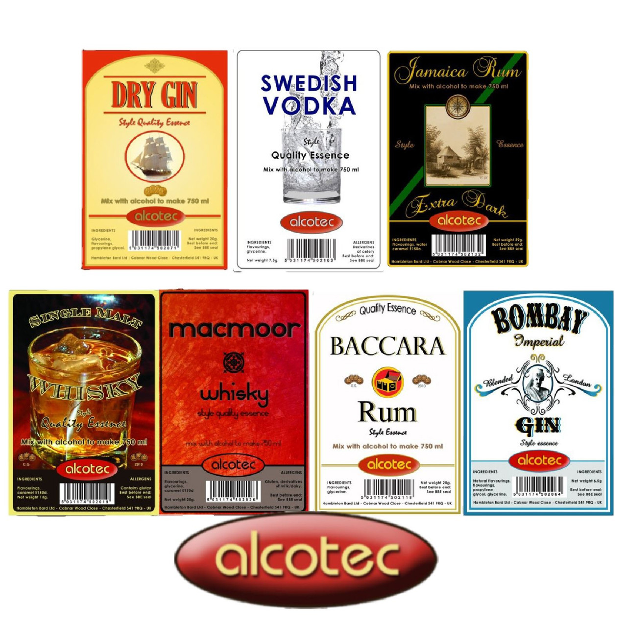 Alcotec Essences Jamaica Extra Dark Rum 29g Flavours 750ml of Vodka or Moonshine