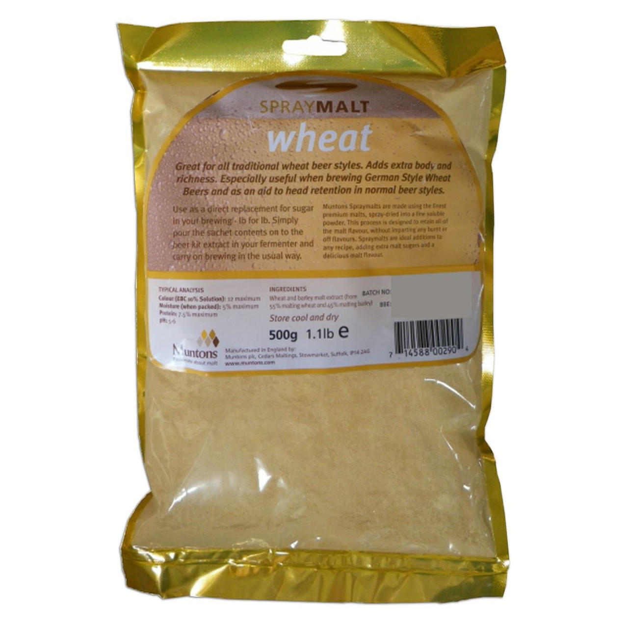 Muntons Spraymalt WHEAT 500g 100% Malt Extract Home Brew Beer Improver