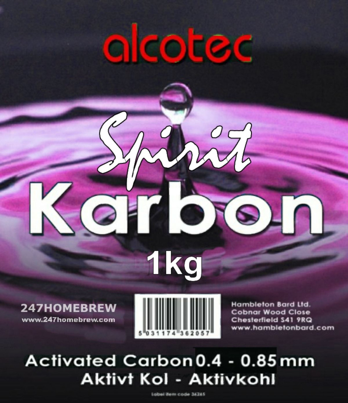 Alcotec Spirit Karbon Activated Carbon 1kg Purify Water & Homebrew Distilling