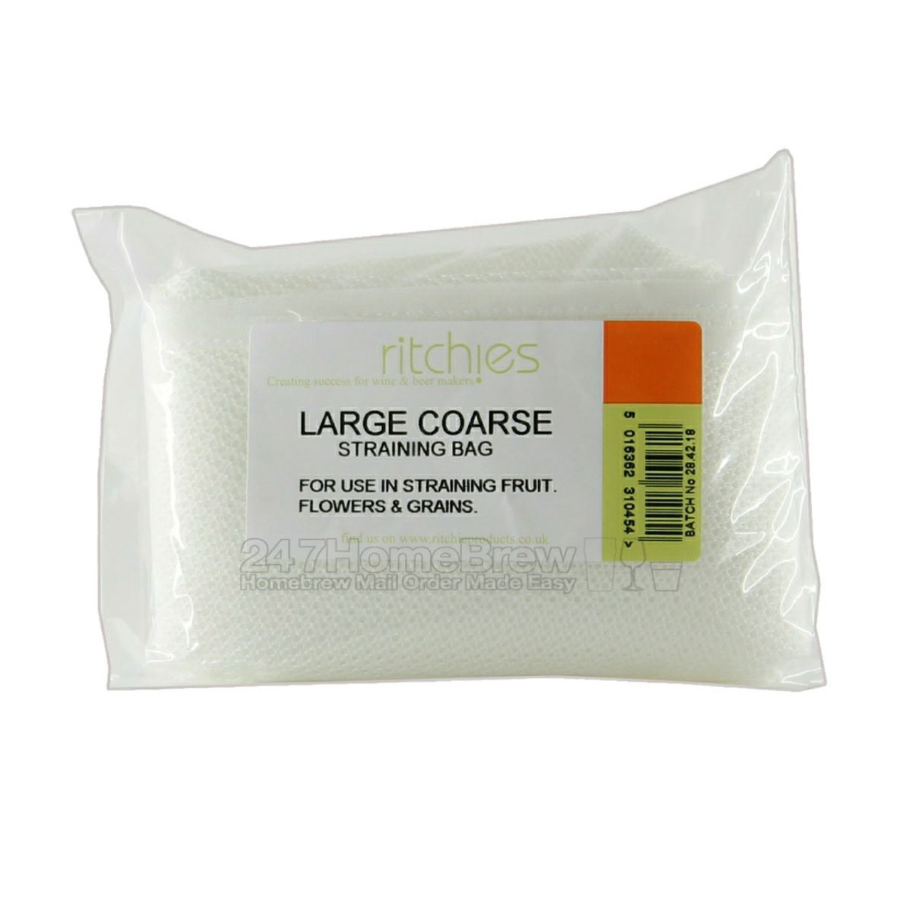 Ritchies Large Coarse Straining Bag 90x37cm for Beer, Wine, Jam and Preserves